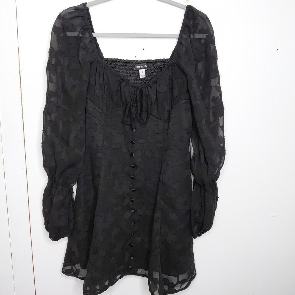 Urban Outfitters Dress Womens Small Sheer Sleeves Goth Whimsigoth Dark Feminine